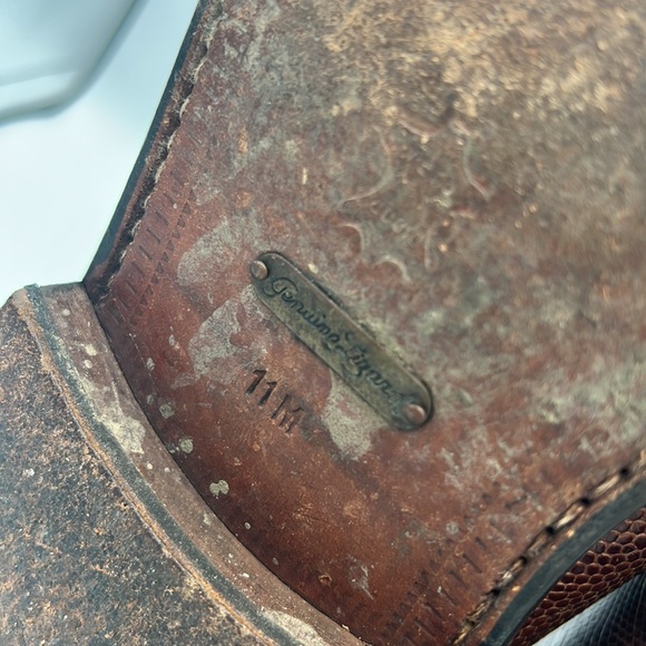 Paolo De Marco by Mezlan Genuine lizard men's shoes with monk strap 11M - Picture 14 of 15